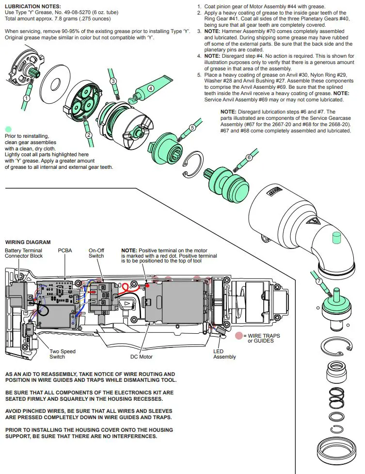 milwaukee M18 2 Speed Right Angle Impact Driver and Wrench User Manual - LUBRICATION