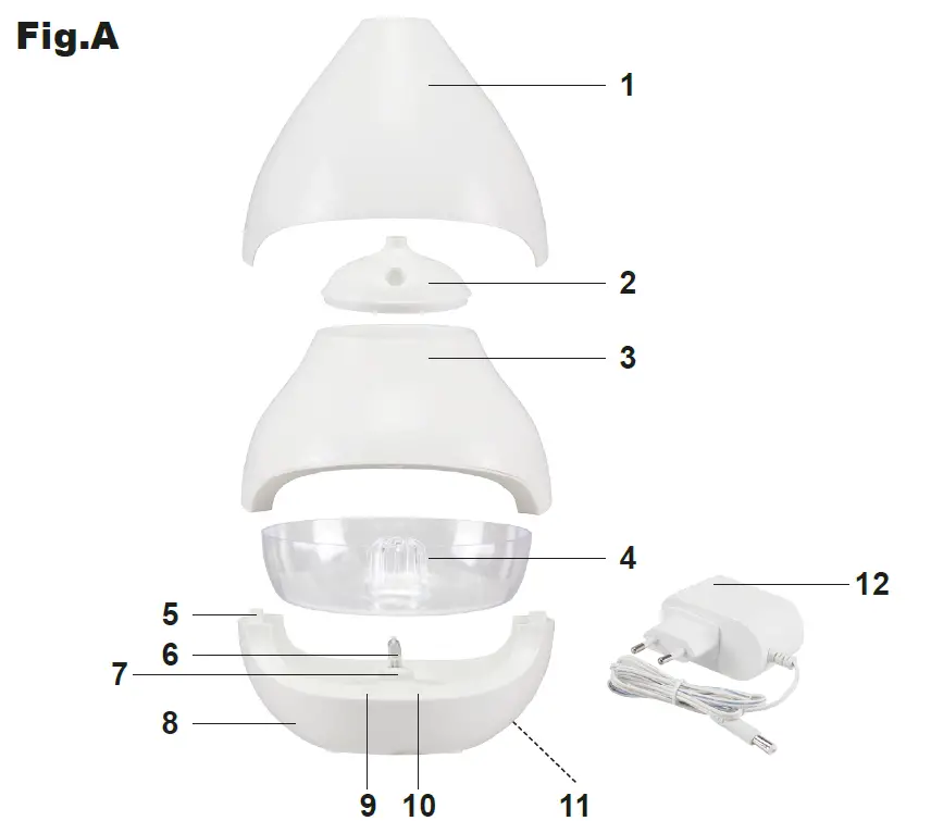 beper P205DIF050 Natural Salt Stone Aroma Diffuser fig 1