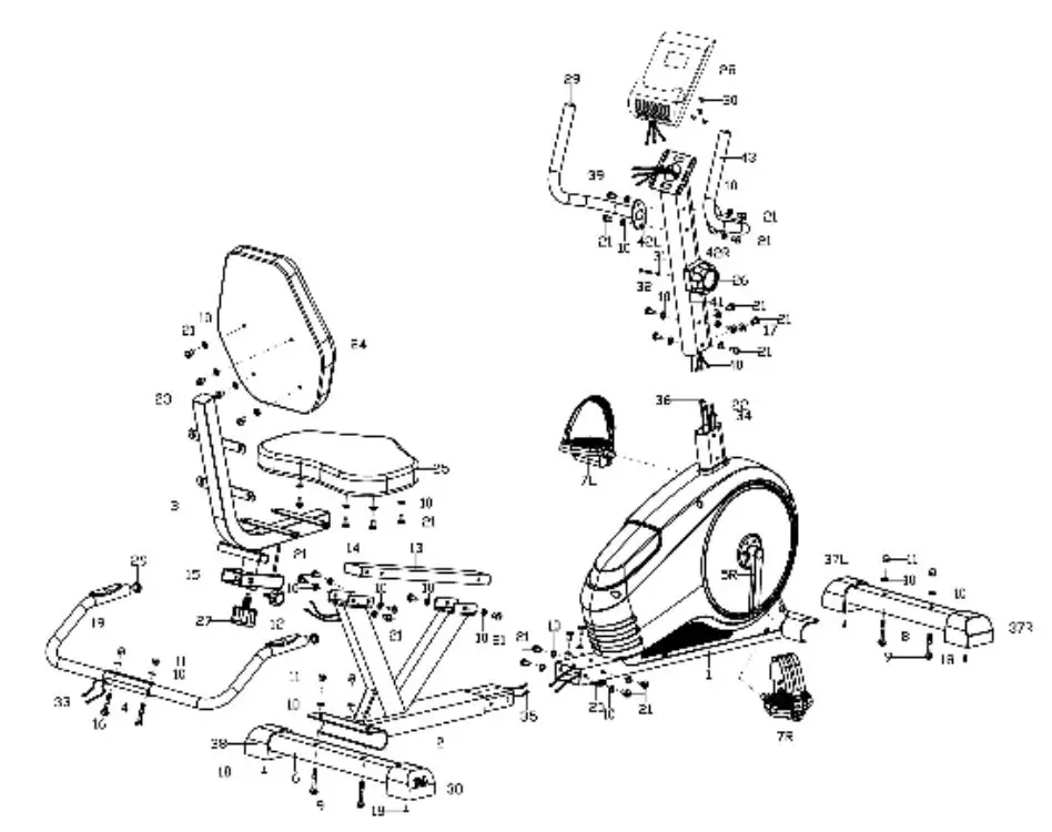 JLL RE200 Recumbent Bike Instruction Manual - EXPLODED DIAGRAM