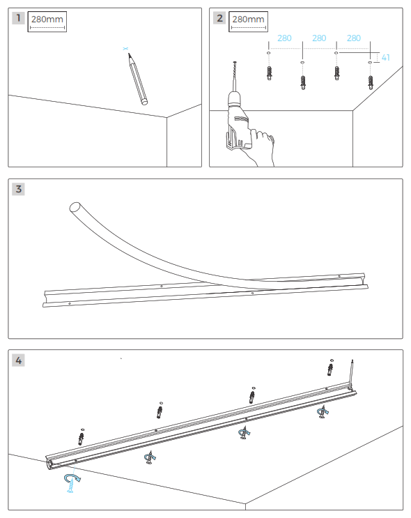 COLORS Linear Lighting NNR25 Horizontal Ceiling Mounted Accessories V1.1 - fig 4