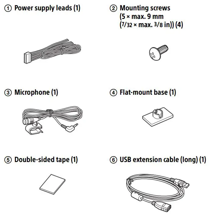 SONY AV RECEIVER Instruction Manual - Parts List for Installation