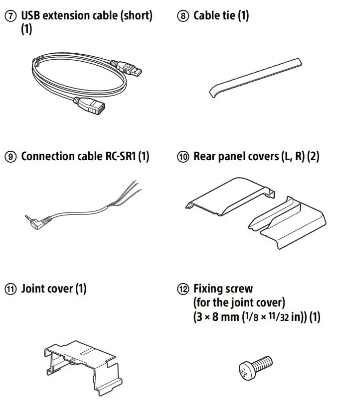 SONY AV RECEIVER Instruction Manual - Parts List for Installation