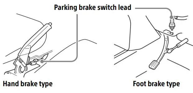 SONY AV RECEIVER Instruction Manual - To the parking brake switch lead