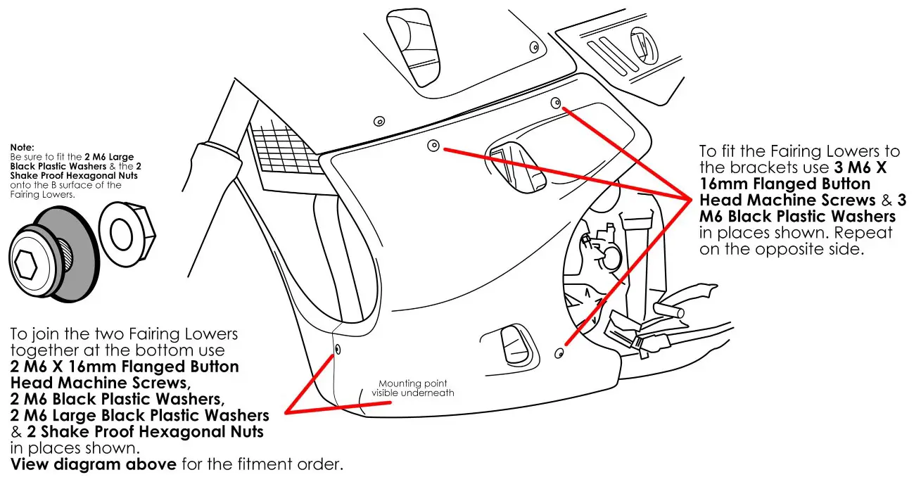 PYRAMID 260000 Triumph Sprint Fairing Lowers Fitting - Product Overview 2