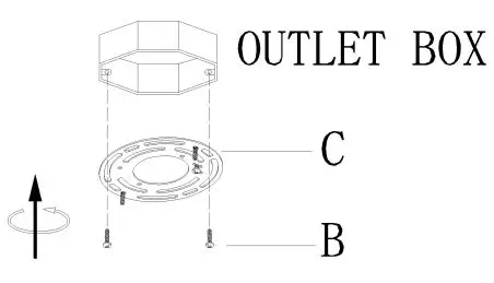 LNC A04865C3 Mocha 3-Light 13-in Brushed Black LED Flush Mount Light Instruction Manual - Carefully pass the supply wires through mounting plate
