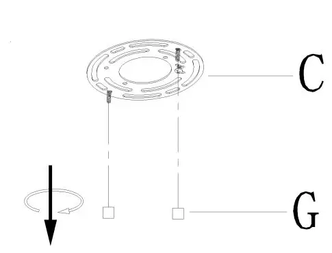 LNC A04865C3 Mocha 3-Light 13-in Brushed Black LED Flush Mount Light Instruction Manual - Unscrew knob nuts