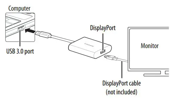 INSIGNIA NS-PCA3D-C USB 3.0 to DisplayPort Adapter User Guide - INSTALLING THE DRIVER