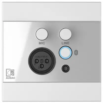 AUDAC WP225 Universal Wall Panel Microphone Line and Bluetooth Receiver