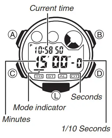 CASIO Watch 3416-Countdown Alarm Mode