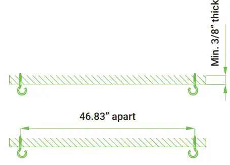 SUNCO LED Shop Light Industrial Frosted User Manual - Attach two anchors to ceiling
