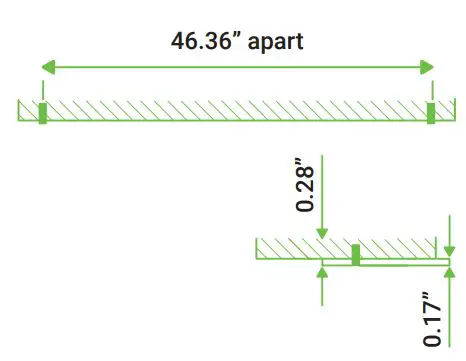 SUNCO LED Shop Light Industrial Frosted User Manual - Install 2 plastic anchors 46.36 inches apart