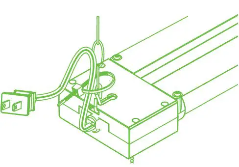 SUNCO LED Shop Light Industrial Frosted User Manual - Secure the flat power cord to the chain
