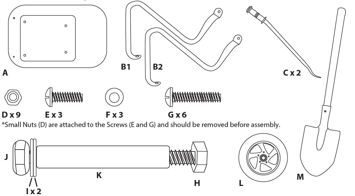 little tikes 656477 Wheelbarrow and Shovel content