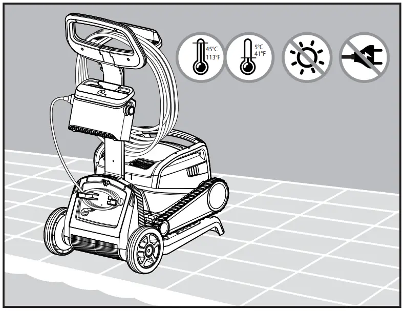 M600 Maytronics Dolphin Robotic Pool Cleaner -temperature