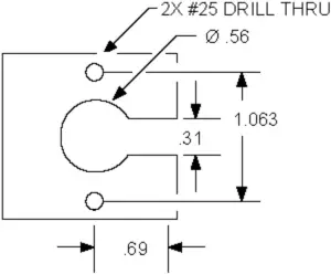 HOBO S-LIB-M003 - Mounting Plate Dimensions