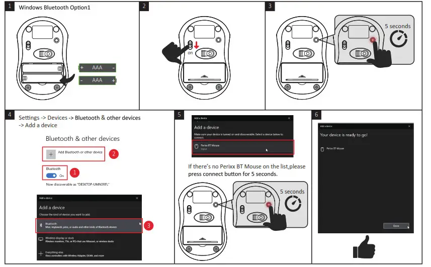 perixx PERIMICE-802 Wireless Mouse- Installation 1