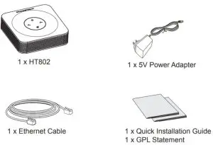 GRANDSTREAM HT802 Analog Telephone Adapter - PACKAGE CONTENTS