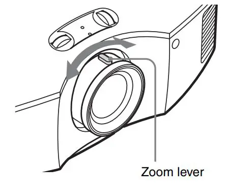 SONY VPL-HW65 Full HD SXRD Home Cinema Projector User Manual - Adjust the picture size using the zoom lever