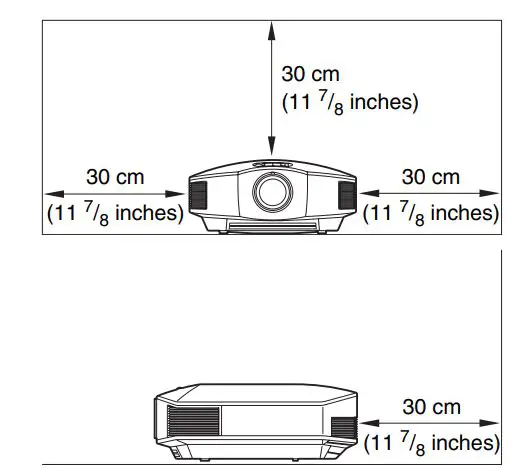 SONY VPL-HW65 Full HD SXRD Home Cinema Projector User Manual - Near walls