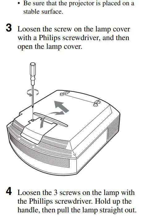 SONY VPL-HW65 Full HD SXRD Home Cinema Projector User Manual - Replacing the Lamp