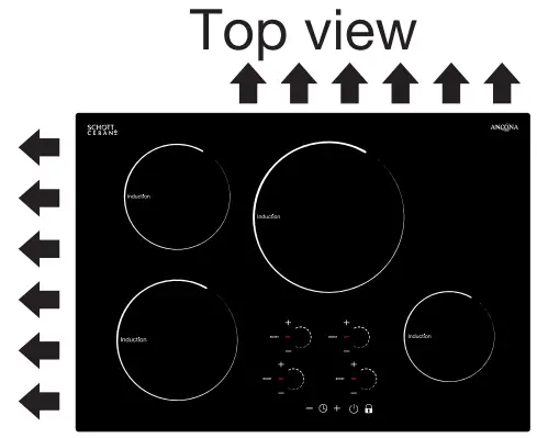Cooktop ventilation areas