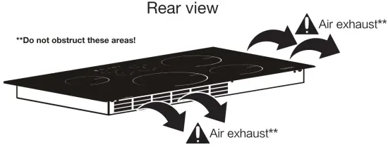 Cooktop ventilation areas