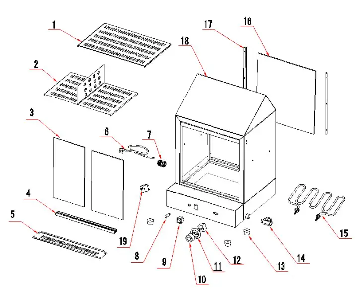 ggm gastro HDVJ446 Hot Dog Steamer - Product exploded drawing