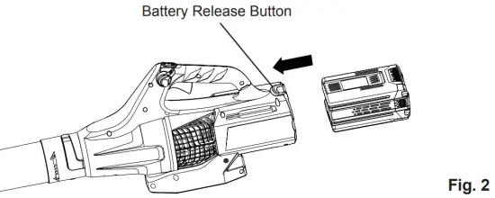 greenwork pro BL80L00 80V Brushless Axial Blower - Release Button