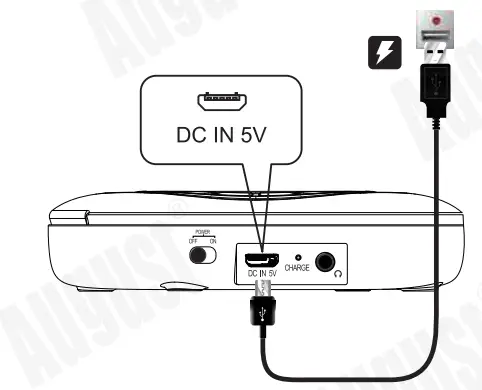 August SE 10 Portable CD and MP3 Player User Manual - Charging