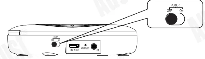 August SE 10 Portable CD and MP3 Player User Manual - Power On