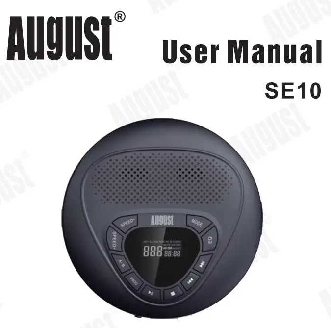 August SE 10 Portable CD and MP3 Player User Manual