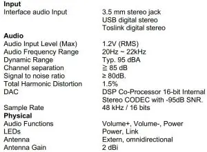 FIG 9 Technical specifications