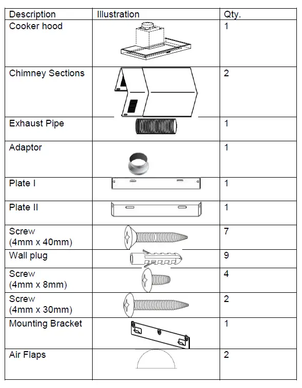 electriQ -eiQSLIM100TOUCH- Cooker -Hood - fig 1
