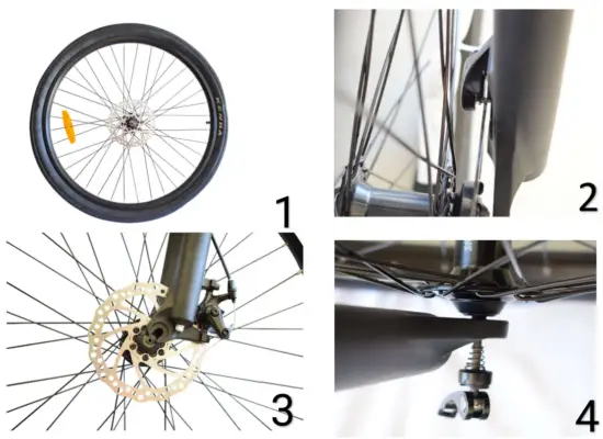 Ride1UP Cafe Cruiser Electric Bike - Front Wheel Assembly