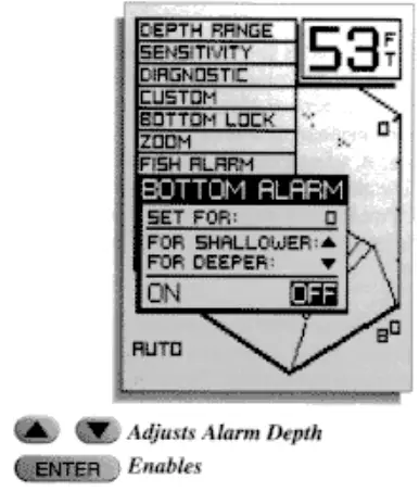 HUMMINBIRD LCR 3D Fish Finder - Bottom Alarm
