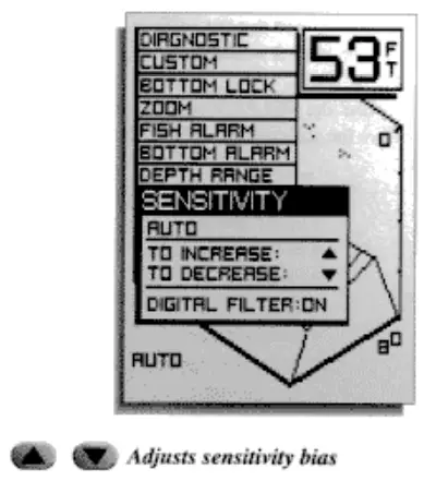 HUMMINBIRD LCR 3D Fish Finder - Sensitivity