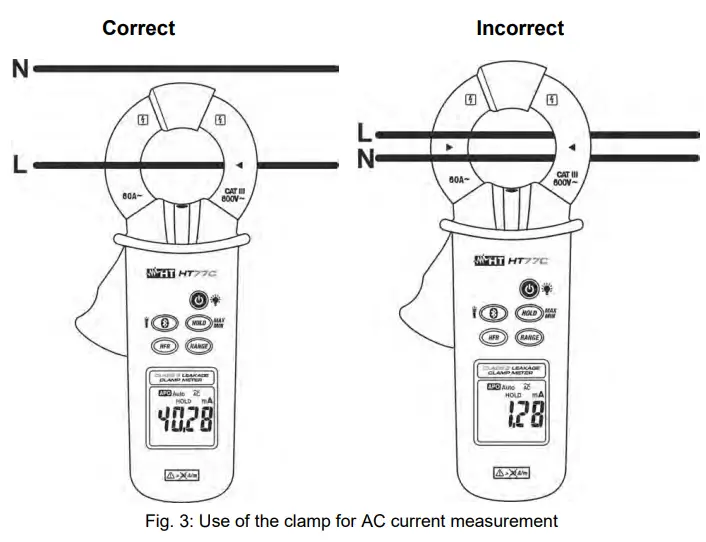 HT77C Leakage Current Clamp Meter - Fig 3