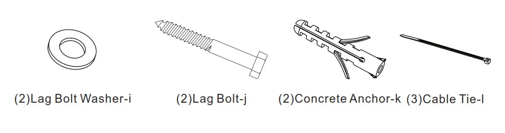 ALI TV Mount Su p p l i e d P a r t s L i s t 1