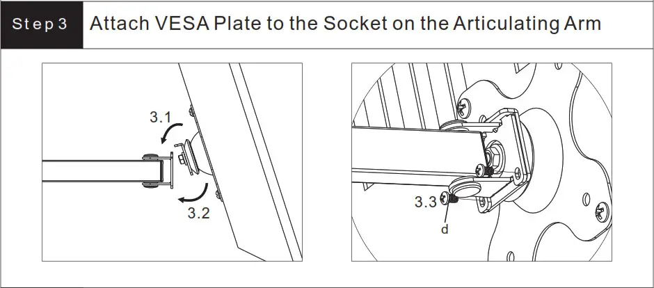 diagramALI TV Mount Wood Mount St e p 3