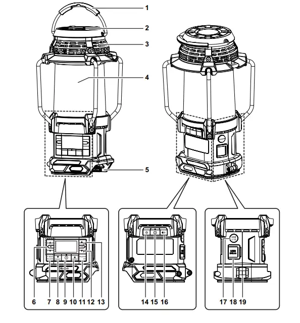 makita-ADRM13-Cordless-Radio-with-Lantern-fig-1