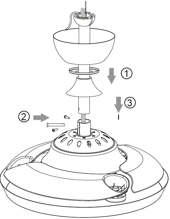 Parrot Uncle F3517110V 6 Inch Indoor 3 Blade Retractable Ceiling Fan with Remote Control 12