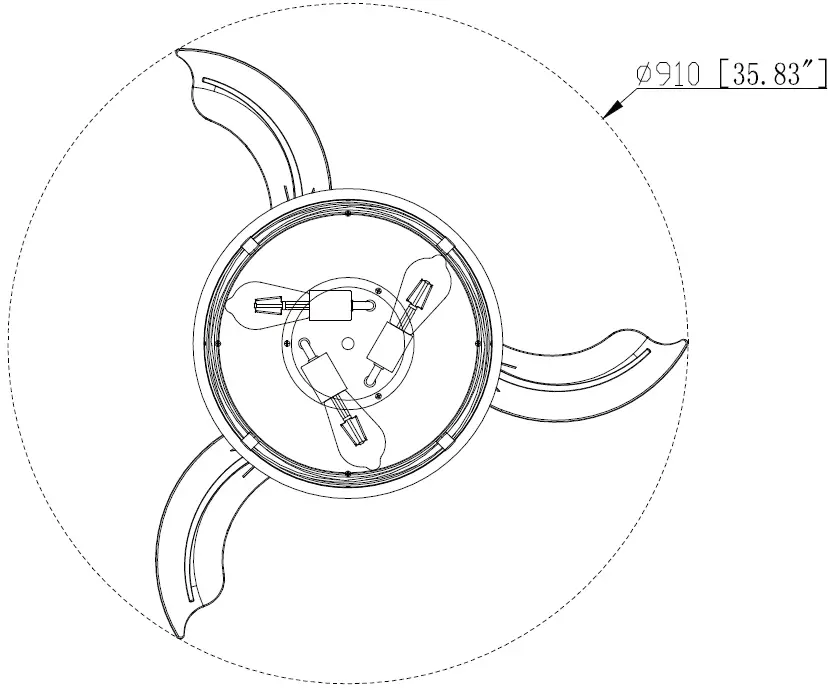 Parrot Uncle F3517110V 6 Inch Indoor 3 Blade Retractable Ceiling Fan with Remote Control 35