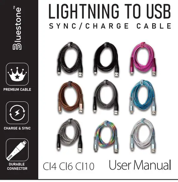 SM Tek Group C14 Lighting to USB Sync Charge Cable User Manual