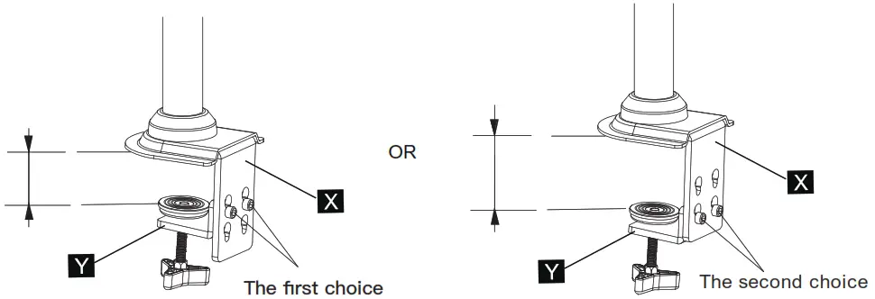 ErGear Monitor Desk Mount-----Connect part [Y] to part