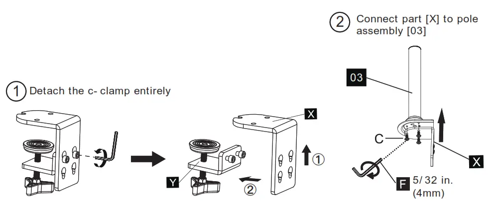 ErGear Monitor Desk Mount-----For Clamp Mounting