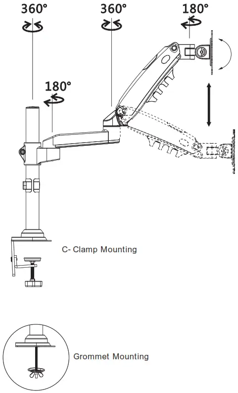 ErGear Monitor Desk Mount----Product Features