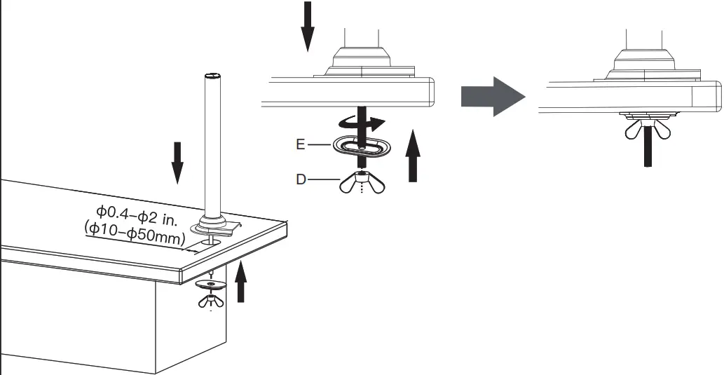 ErGear Monitor Desk Mount-----Secure the base to desktop