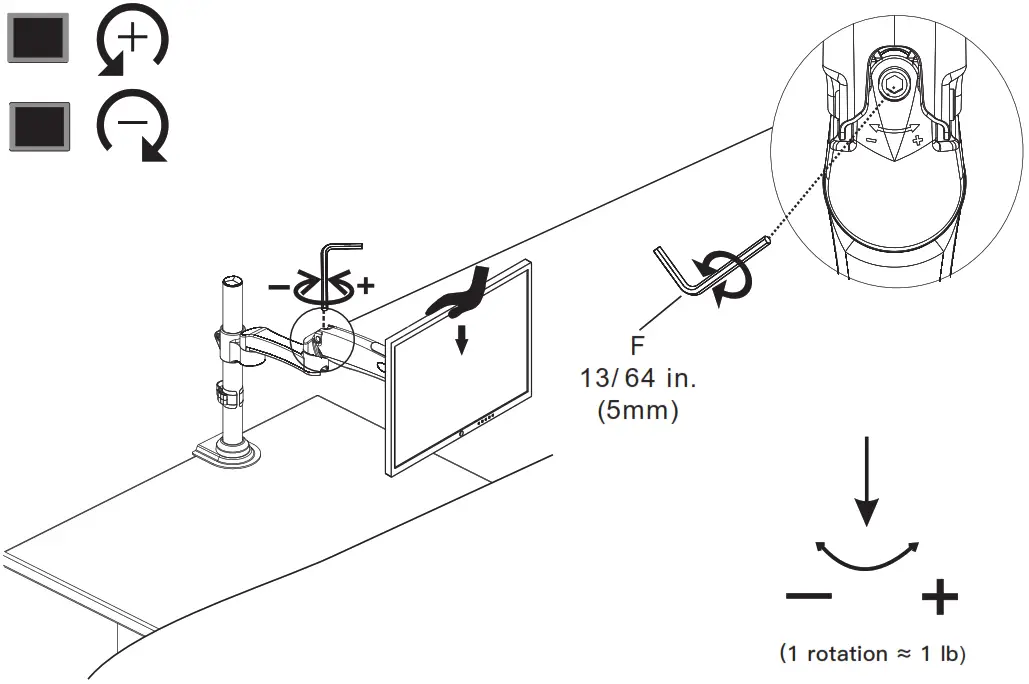 ErGear Monitor Desk Mount-----Step 4 Adjust Gas----1