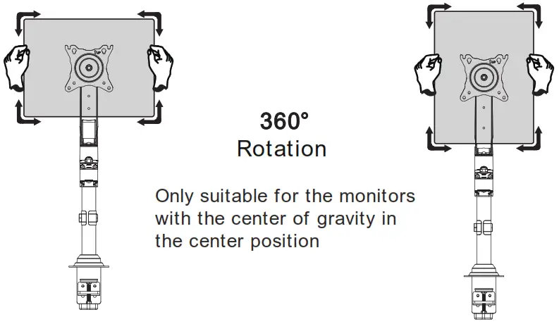 ErGear Monitor Desk Mount-----Step 7 Rotation Adjustment