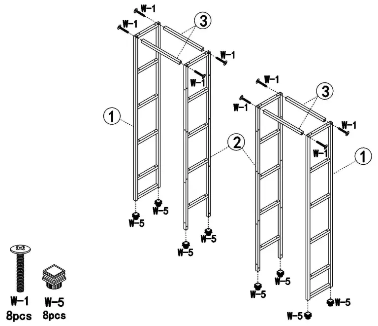 Tribesigns HOGA C0588 Rustic Brown Triple Wide 5 Shelf Etagere Bookcase - accossories 1